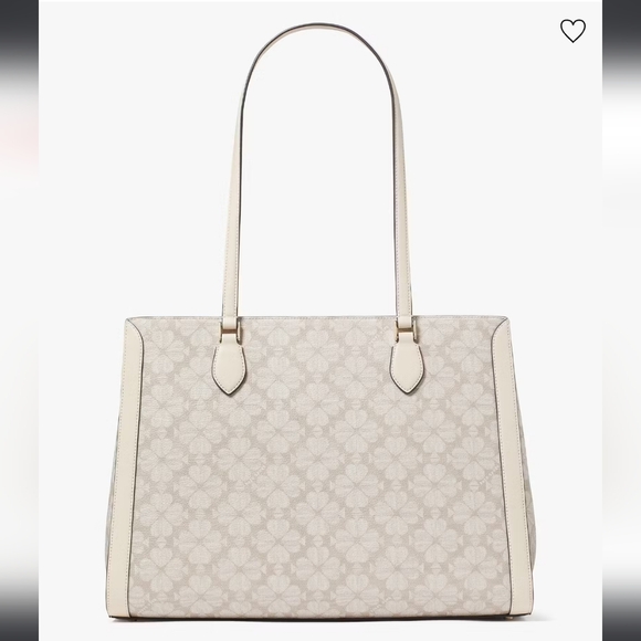 Kate Spade Signature Spade Flower East West Laptop Tote, Dark Beige Multi - Picture 5 of 5